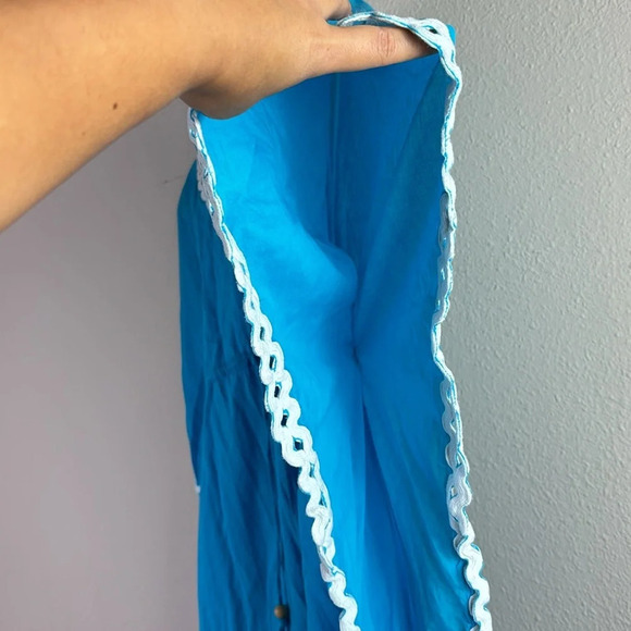 Gretchen Scott Blue Tunic Mini Beach Dress Swimsuit Coverup Size M - Picture 6 of 9